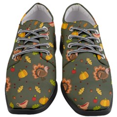 Thanksgiving Turkey Pattern Women Heeled Oxford Shoes by Valentinaart