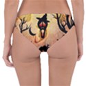 Funny Halloween Design, Pumpkin, Cat, Owl And Crow Reversible Hipster Bikini Bottoms View2