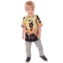 Funny Halloween Design, Pumpkin, Cat, Owl And Crow Kids  Raglan Tee View1