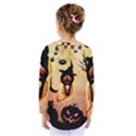 Funny Halloween Design, Pumpkin, Cat, Owl And Crow Kids  Long Sleeve Tee View2