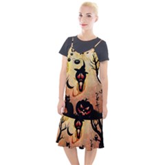 Funny Halloween Design, Pumpkin, Cat, Owl And Crow Camis Fishtail Dress by FantasyWorld7