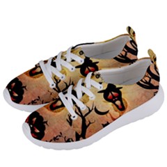 Funny Halloween Design, Pumpkin, Cat, Owl And Crow Women s Lightweight Sports Shoes by FantasyWorld7