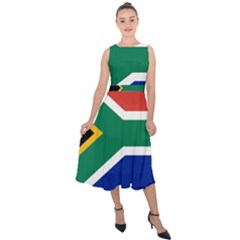 South Africa Flag Midi Tie-back Chiffon Dress by FlagGallery