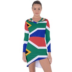 South Africa Flag Asymmetric Cut-out Shift Dress by FlagGallery