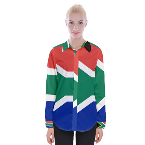 South Africa Flag Womens Long Sleeve Shirt by FlagGallery