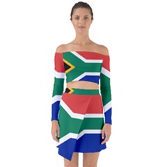 South Africa Flag Off Shoulder Top With Skirt Set by FlagGallery