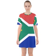 South Africa Flag Sixties Short Sleeve Mini Dress by FlagGallery