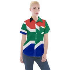 South Africa Flag Women s Short Sleeve Pocket Shirt