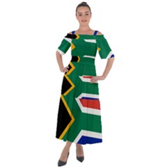 South Africa Flag Shoulder Straps Boho Maxi Dress  by FlagGallery