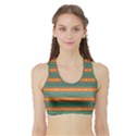 Background Texture Fabric Sports Bra with Border View1