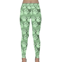 Pattern Texture Feet Dog Green Classic Yoga Leggings