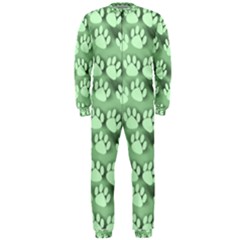 Pattern Texture Feet Dog Green Onepiece Jumpsuit (men)  by HermanTelo