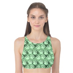 Pattern Texture Feet Dog Green Tank Bikini Top