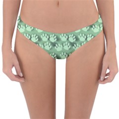 Pattern Texture Feet Dog Green Reversible Hipster Bikini Bottoms