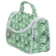 Pattern Texture Feet Dog Green Satchel Handbag