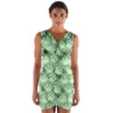 Pattern Texture Feet Dog Green Wrap Front Bodycon Dress View1