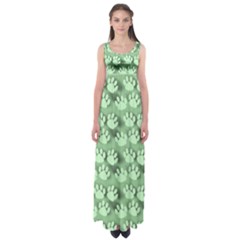 Pattern Texture Feet Dog Green Empire Waist Maxi Dress