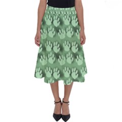 Pattern Texture Feet Dog Green Perfect Length Midi Skirt