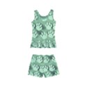 Pattern Texture Feet Dog Green Kids  Boyleg Swimsuit View2