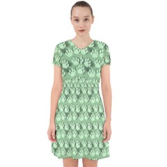 Pattern Texture Feet Dog Green Adorable In Chiffon Dress