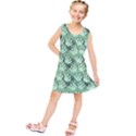 Pattern Texture Feet Dog Green Kids  Tunic Dress View1