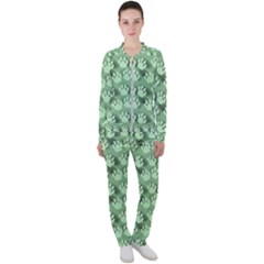 Pattern Texture Feet Dog Green Casual Jacket And Pants Set by HermanTelo