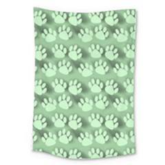 Pattern Texture Feet Dog Green Large Tapestry by HermanTelo