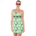 Pattern Texture Feet Dog Green One Soulder Bodycon Dress View1