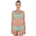 Pattern Texture Feet Dog Green Criss Cross Bikini Set View1