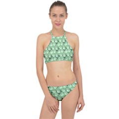 Pattern Texture Feet Dog Green Racer Front Bikini Set