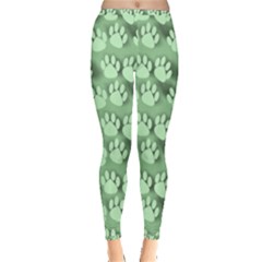 Pattern Texture Feet Dog Green Inside Out Leggings