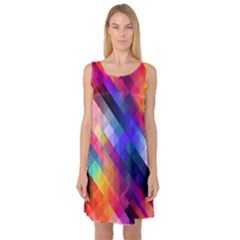 Abstract Background Colorful Pattern Sleeveless Satin Nightdress