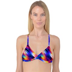 Abstract Background Colorful Pattern Reversible Tri Bikini Top