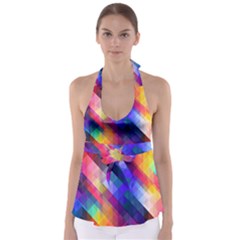 Abstract Background Colorful Pattern Babydoll Tankini Top