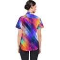 Abstract Background Colorful Pattern Women s Short Sleeve Shirt View2