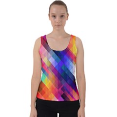 Abstract Background Colorful Pattern Velvet Tank Top