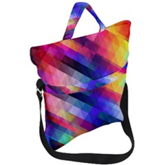 Abstract Background Colorful Pattern Fold Over Handle Tote Bag