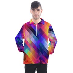 Abstract Background Colorful Pattern Men s Half Zip Pullover by HermanTelo