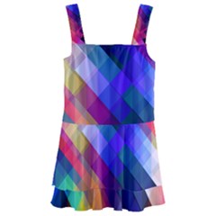 Abstract Background Colorful Pattern Kids  Layered Skirt Swimsuit