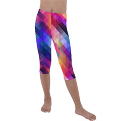 Abstract Background Colorful Pattern Kids  Lightweight Velour Capri Leggings  by HermanTelo