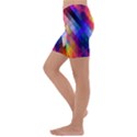 Abstract Background Colorful Pattern Kids  Lightweight Velour Capri Yoga Leggings View2