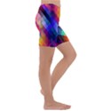 Abstract Background Colorful Pattern Kids  Lightweight Velour Capri Yoga Leggings View3