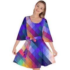 Abstract Background Colorful Pattern Velour Kimono Dress by HermanTelo