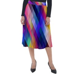 Abstract Background Colorful Pattern Classic Velour Midi Skirt 