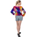 Abstract Background Colorful Pattern Banded Bottom Chiffon Top View2