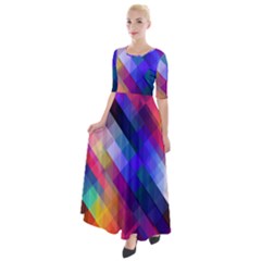 Abstract Background Colorful Pattern Half Sleeves Maxi Dress by HermanTelo