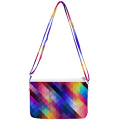 Abstract Background Colorful Pattern Double Gusset Crossbody Bag