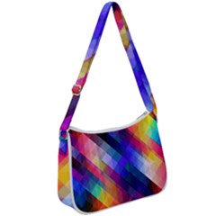 Abstract Background Colorful Pattern Zip Up Shoulder Bag