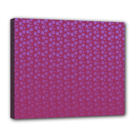 Background Polka Pattern Pink Deluxe Canvas 24  X 20  (stretched)