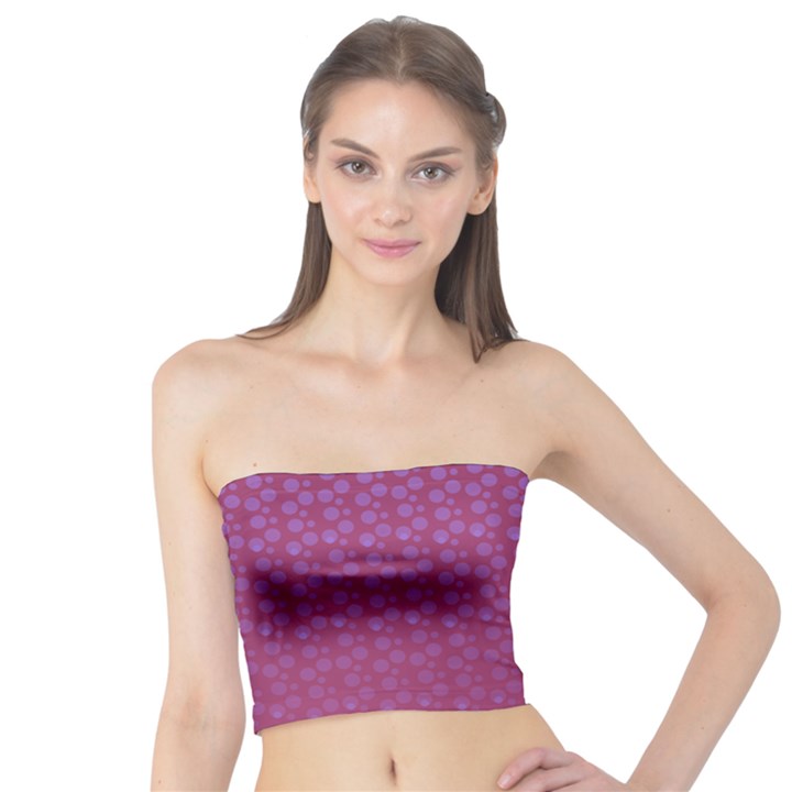 Background Polka Pattern Pink Tube Top